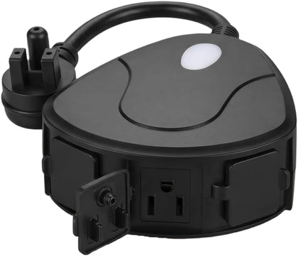 Outdoor Smart Plug 3 Outlets WiFi Power Strip, 15A 1875W Weatherproof Surge Protector with Timer Countdown