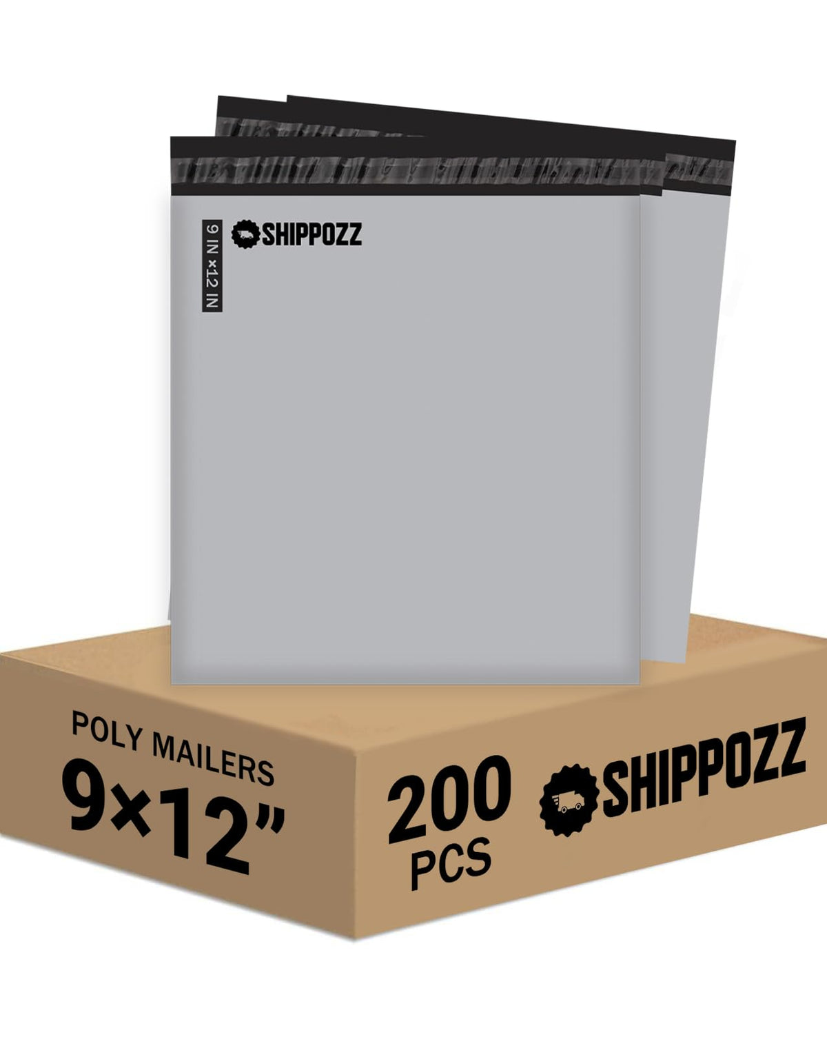 9x12 Poly Mailers 200 Pack, Durable Waterproof Polymailers for Shipping Clothes, Self Seal Mailing Bags for Small