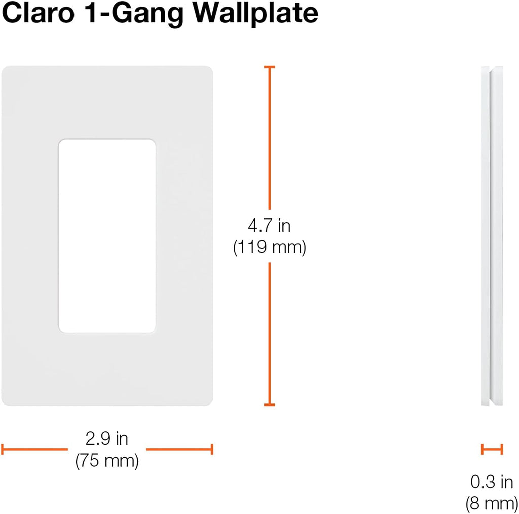 Lutron Claro Light Switch Cover Plate, 1 Gang Wallplate, Satin