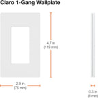 Lutron Claro Light Switch Cover Plate, 1 Gang Wallplate, Gloss