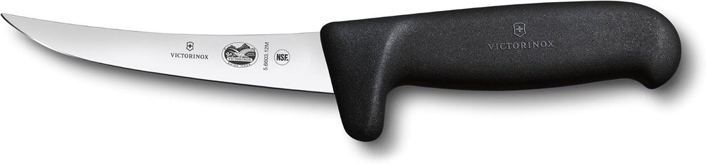 Fibrox 5" Boning Knife, Curved Semi-Stiff Stainless Blade, Black
