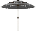 10ft Patio Umbrella with Solar Lights, 3 Tier Lighted Table Umbrella Outdoor Patio with Easy Crank & Tilt, 8 Sturdy