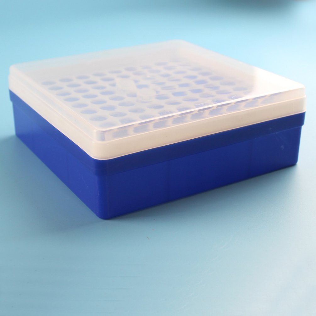Plastic Centrifuge Tube Stand Holder Box with Cover (1.5ml, 100 Position)
