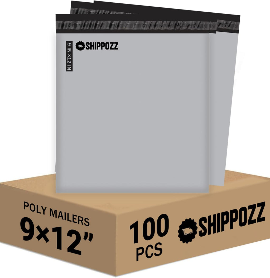 9x12 Poly Mailers 100 Pack, Durable Waterproof Polymailers for Shipping Clothes, Self Seal Mailing Bags for Small