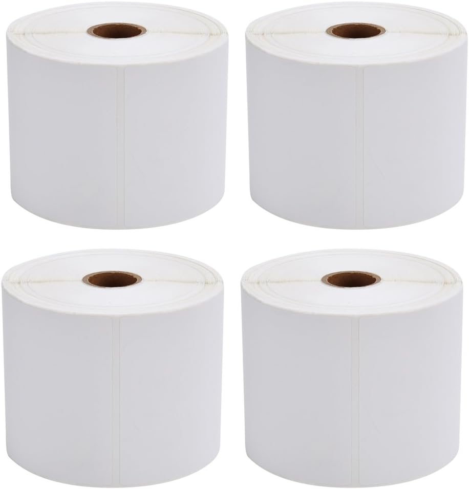 4x6 Direct Thermal Shipping Labels - 4 Rolls of 450 Labels/Roll, Compatible with Zebra 2844/ZP450/ZP500/ZP505