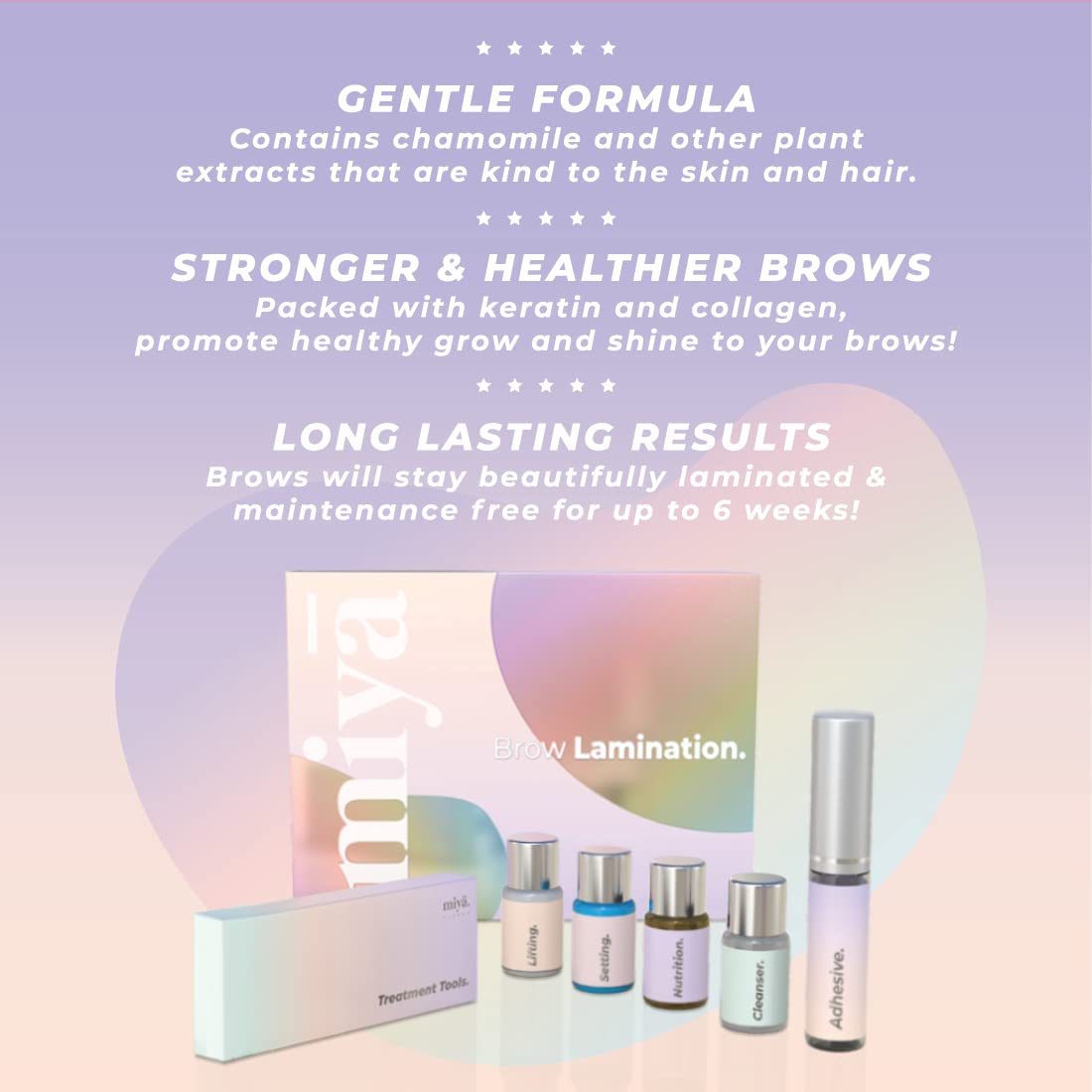 Brow Lamination Kit | Professional Eyebrow Lamination with Keratin | DIY Brow Lift Kit | Fuller, Thicker Brows for 6