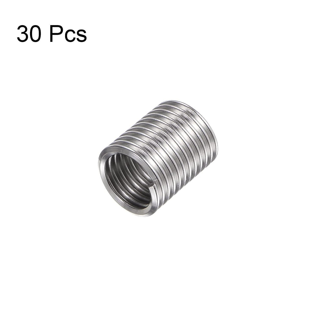 HARFINGTON 30pcs Wire Threaded Inserts 1/2-13 UNC 2D 25.4mm 304 Stainless Steel Helical Coiled Wire Thread Sleeve