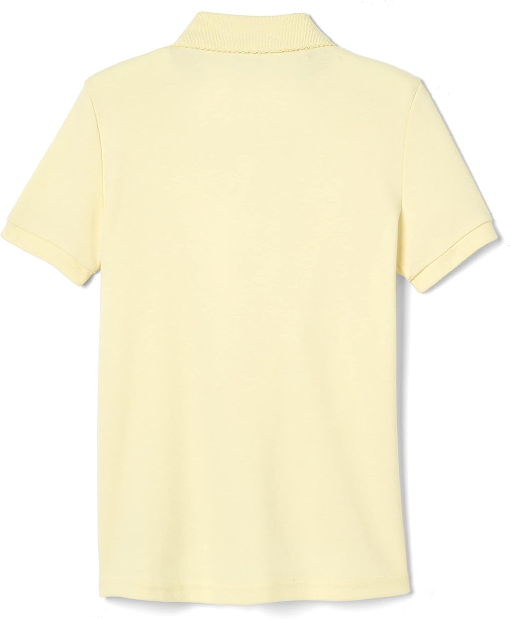 Girls' Picot Collar Polo Short Sleeve Shirt (Kids Standard & Plus Size), Yellow, 10-12 Plus