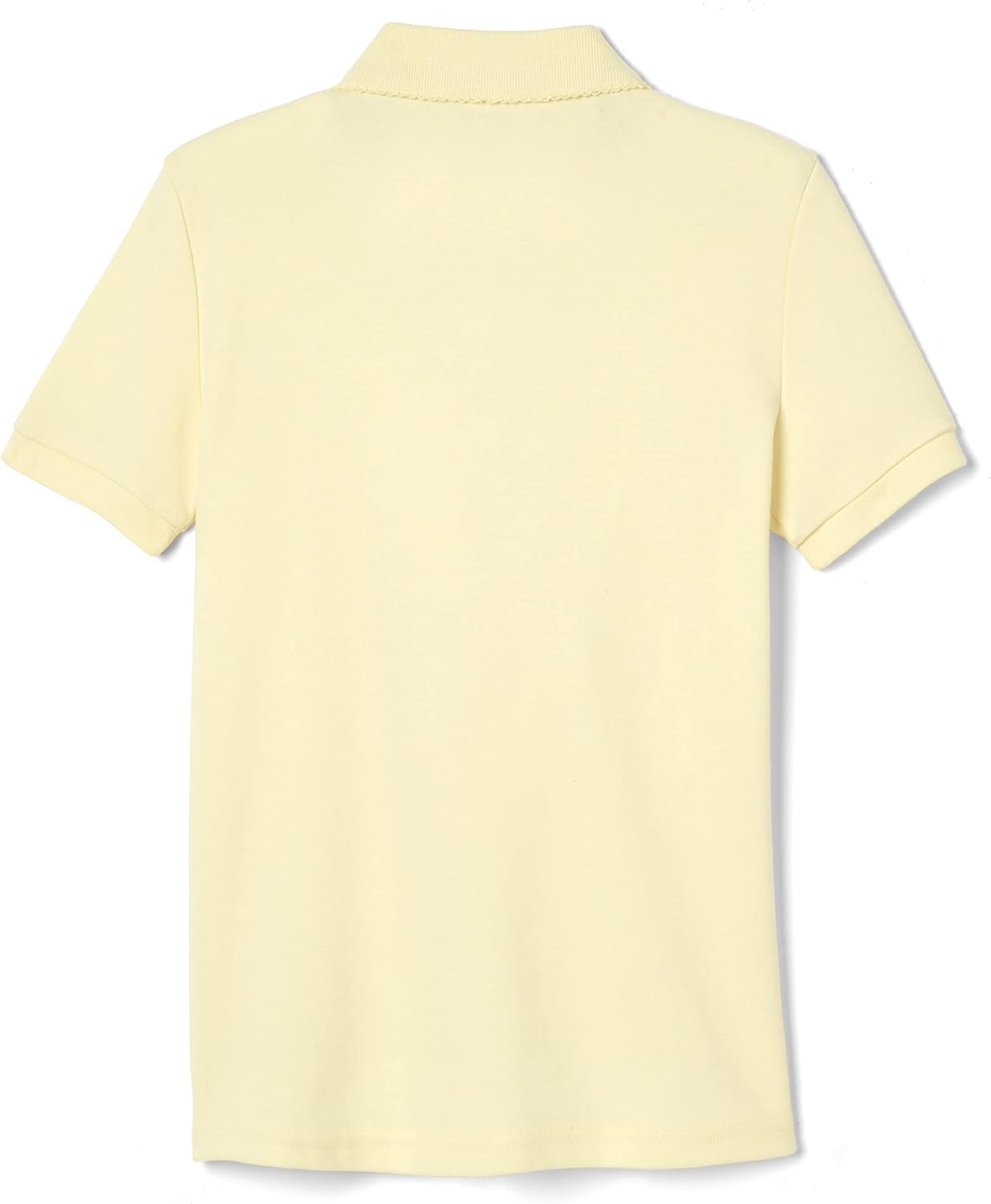 Girls' Picot Collar Polo Short Sleeve Shirt (Kids Standard & Plus Size), Yellow, 10-12 Plus