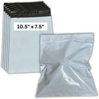 Poly Mailers 7.5 X 10.5 Plastic Durable Shipping Bags for Small Business or Personal Use - 10 White Self Adhesive