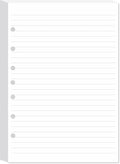 7-Hole Lined Filler Paper Pack of 100 Sheets for Mini Binders, College Ruled, 5-1/2" x 8-1/2", White