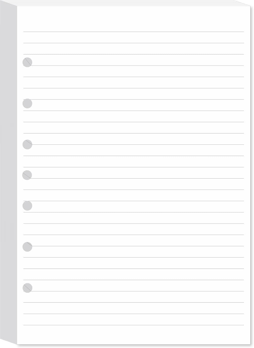 7-Hole Lined Filler Paper Pack of 100 Sheets for Mini Binders, College Ruled, 5-1/2" x 8-1/2", White