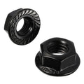 M3-0.5 Serrated Flange Hex Nuts Flanged Locknuts, 304 Stainless Steel 18-8, Black Finish, 50 PCS