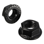 M3-0.5 Serrated Flange Hex Nuts Flanged Locknuts, 304 Stainless Steel 18-8, Black Finish, 50 PCS