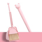Mini Broom with Dustpan for Kids,Little Housekeeping Helper Set (Pink)