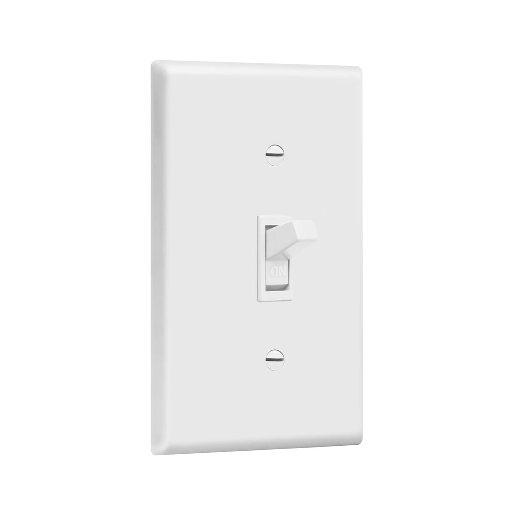 ENERLITES 10 Pack Toggle Light Switch with Wall Plate, Single Pole, White