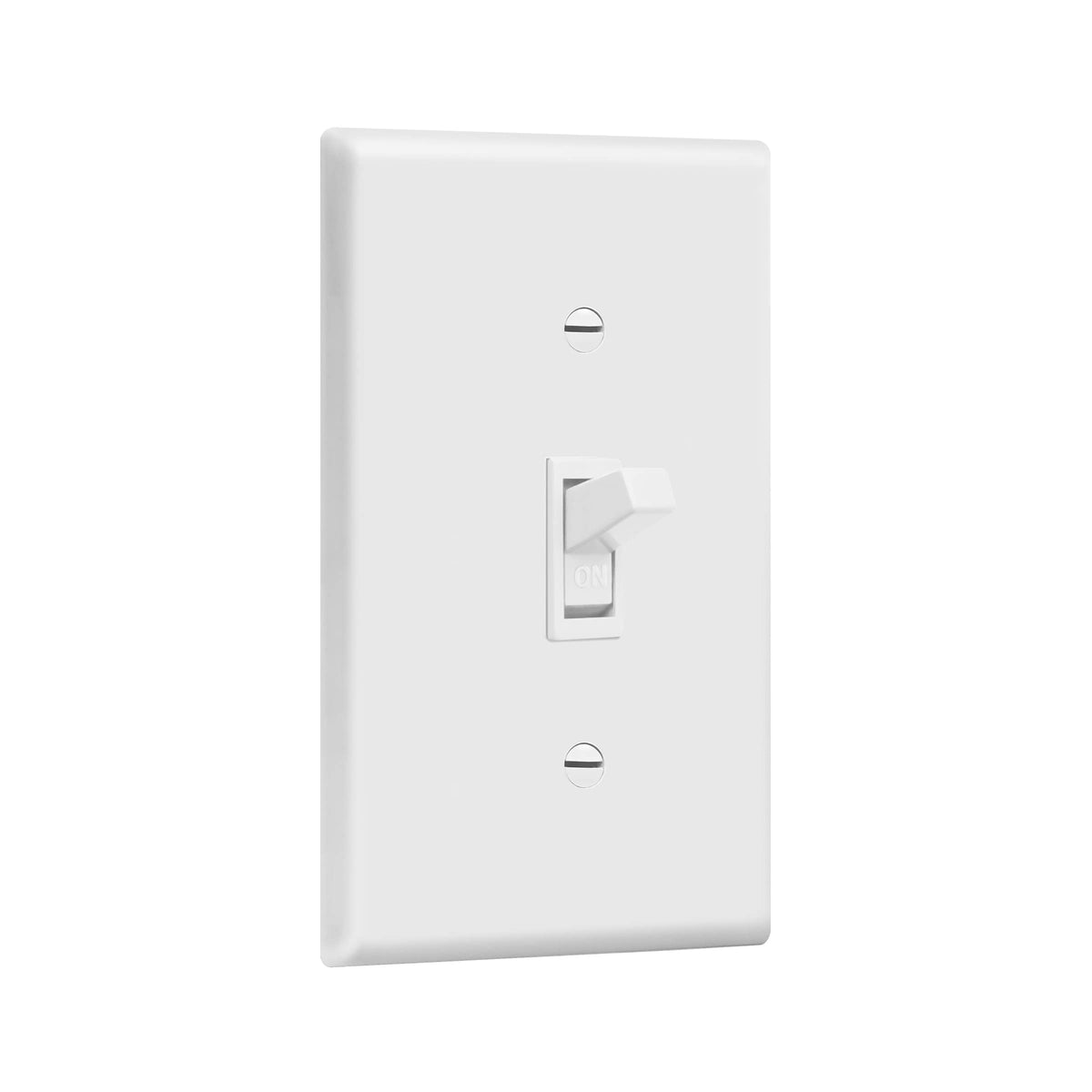 ENERLITES 10 Pack Toggle Light Switch with Wall Plate, Single Pole, White