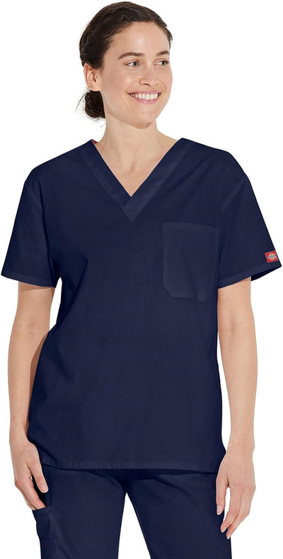 EDS Signature Scrubs for Women and Men V Neck Unisex Fit Scrub Top