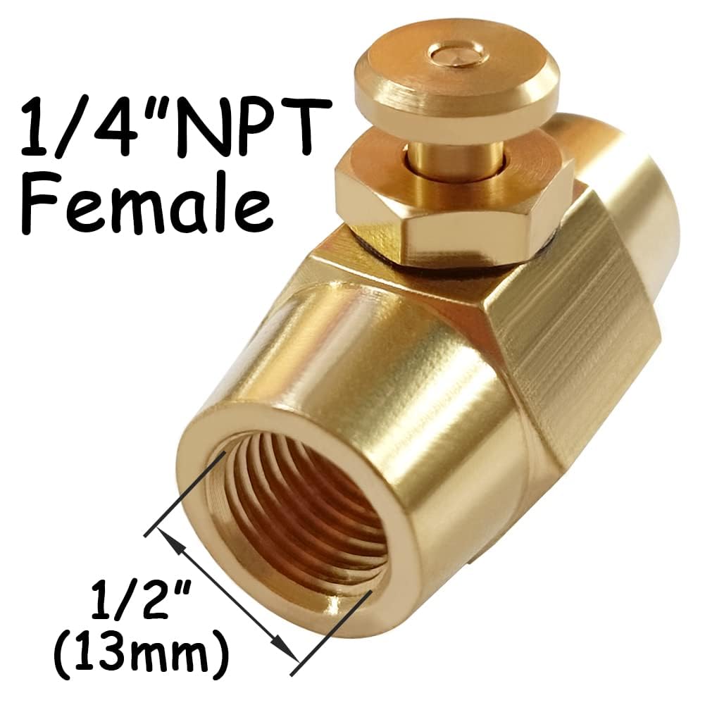 Uenede 1/4 Inch NPT Brass Push Button Check Valve, 1PCS