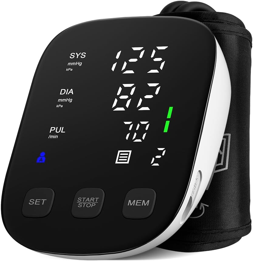 Blood Pressure Monitor Upper Arm - Large Cuff(8.7"-16.5") Digital BP Machine with Backlit LED Display, 2x90 Memory