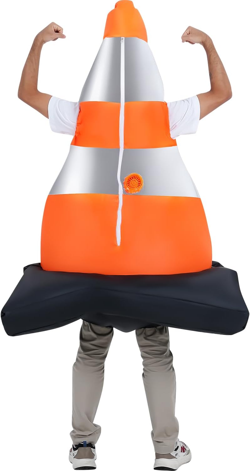 Inflatable Costume For Adults, Inflatable Traffic Cone Costume Funny Blow Up Animal Suit for Halloween - Men and Women