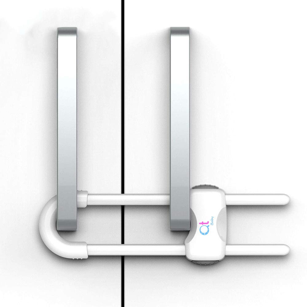 Baby Proofing Cabinet Locks Adjustable U Shaped Baby Safety Latches for Drawers, Fridge, Closet Modern Baby Proofing