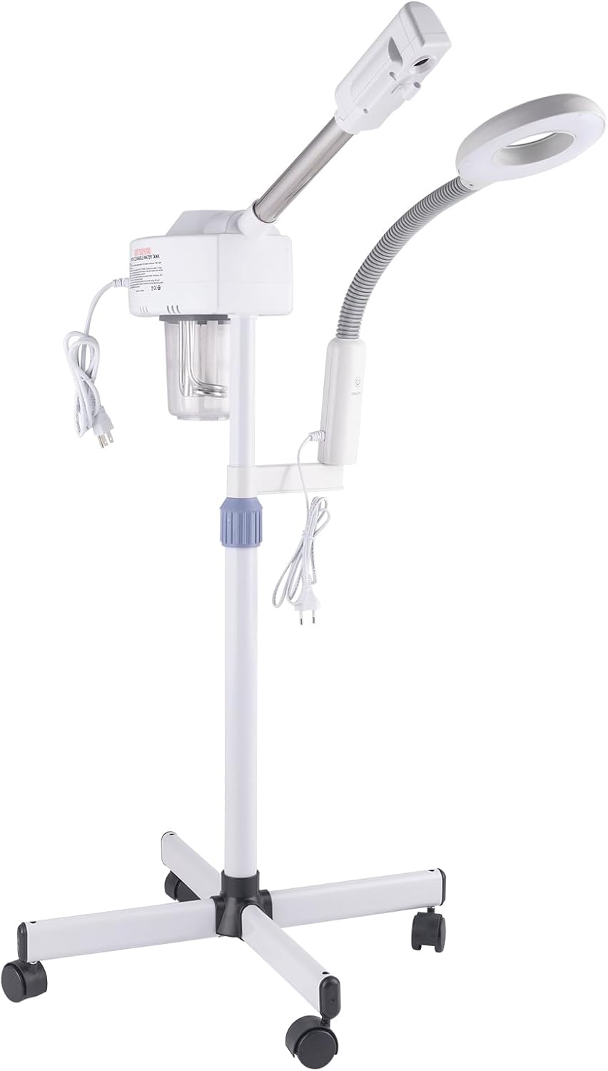Professional Facial Steamer with 3X Magnifying Lamp, 2 in 1 Facial Steamer Upgrade PTC Heating, Esthetician Face