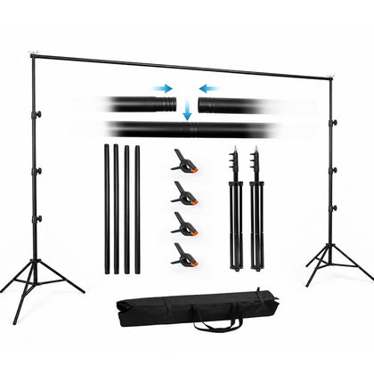 Photo Backdrop Stand 10x10ft, Portable Background Stand for Party
