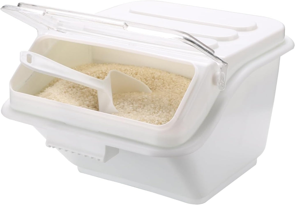 2.6 gal White Ingredient Bin with Measuring Spoon, 1 Count