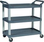 3-Shelf Service Push Cart, 300lb, White