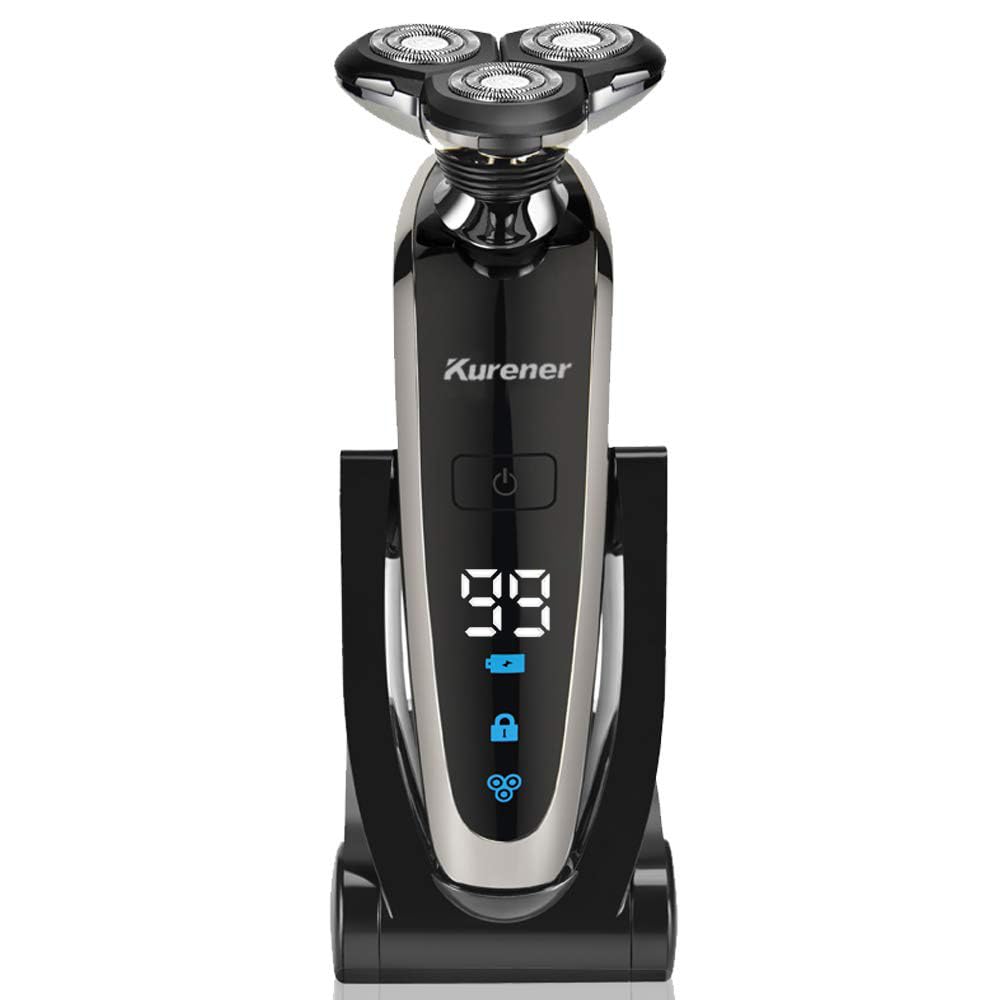 Electric Shaver Razor for Men Rechargeable 100% Waterproof Rotary for Shaving with Nose Trimmer Sideburns Trimmer