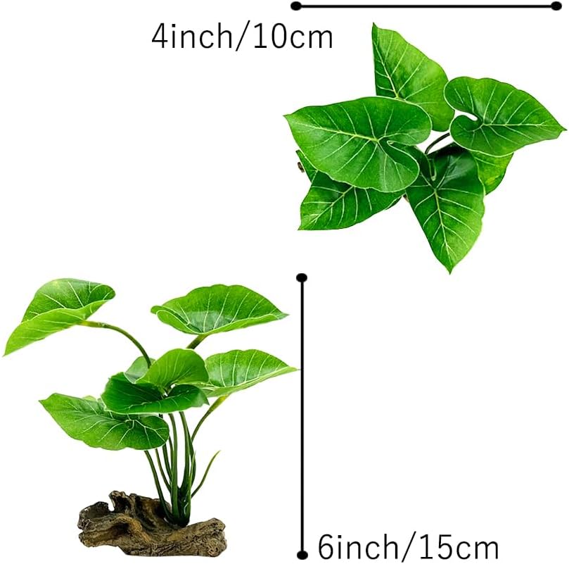 Fish Tank Decor Aquarium Decorations Ornaments Betta Leaf pad Hammock 6inch Plastic Artificial Plant Goldfish Fish