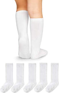 Girls Knee High Socks Cozy Warm Cotton Uniform Athletic Socks for Toddlers Dress Socks