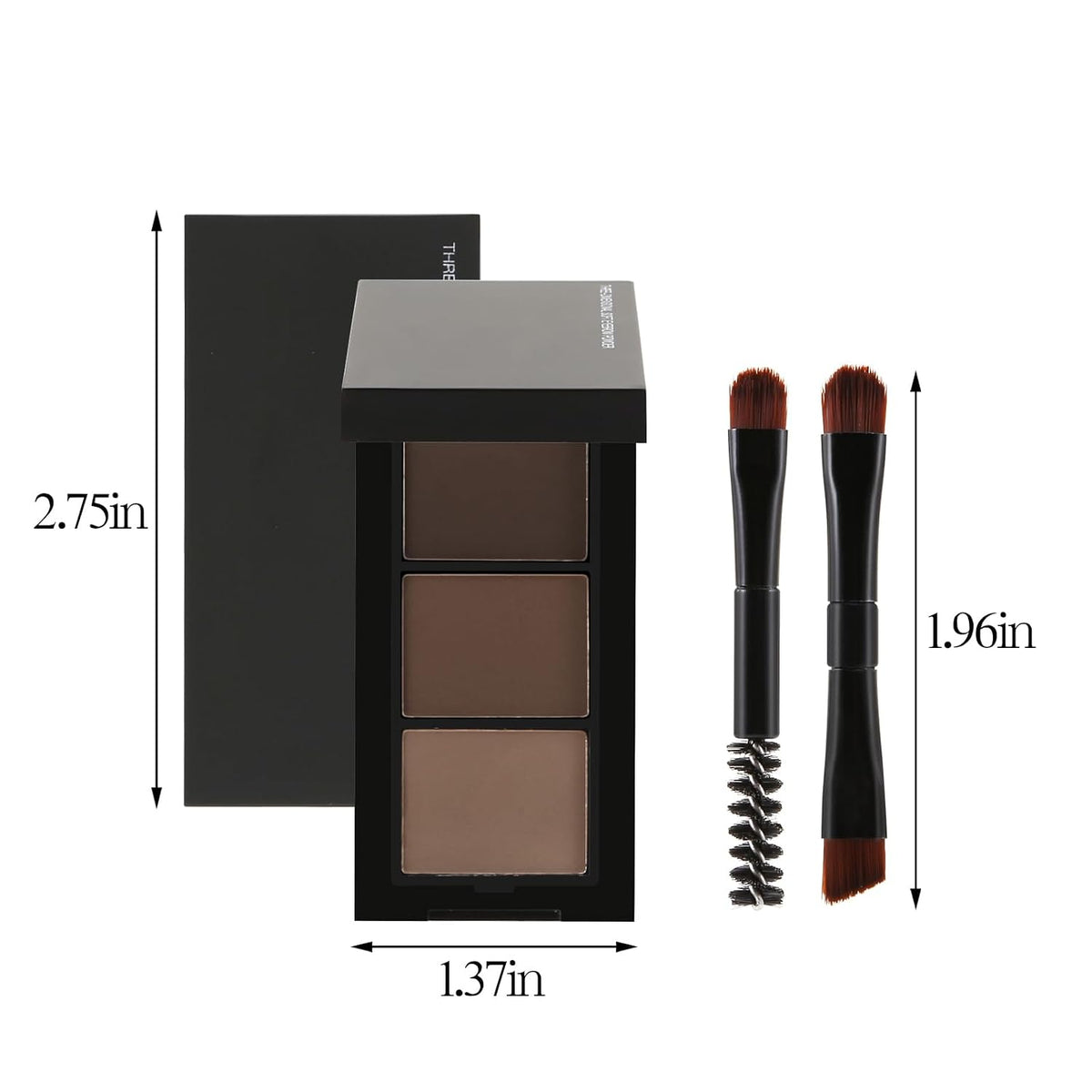 3 Colors Eyebrow Makeup Kit, Professional Brow Contour Palette, Waterproof Long-lasting Eyebrow Filler Powder with