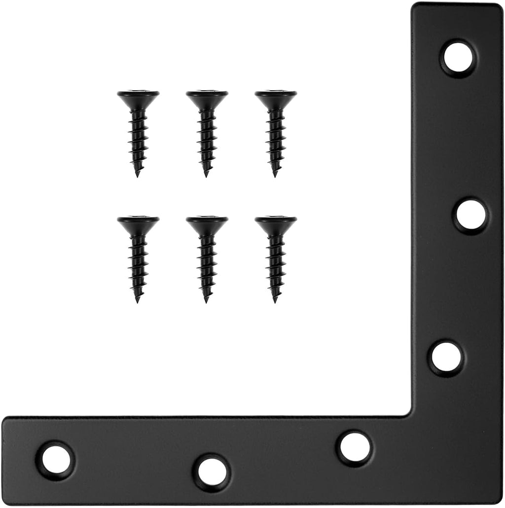 Flat L Brackets for Wood, 8 Pack Heavy Duty Brace Corner Brackets, 120mm x 120mm x 2mm