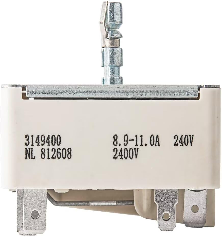 WP3149400 Switch for Whirlpool Stove Parts Durable, 311846, 311858, 3148954, 311859, 310180, 314140, W10295573, 99989662, PS336989, White, NT-R68A