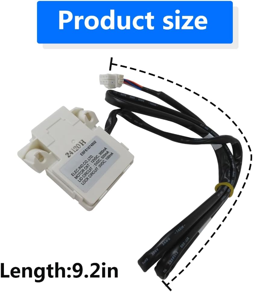 EBF61674802 Washer Lid Lock Switch Replacement Part for L-G Washer WT7300CV/01 WT7305CV/00 WT7305CW/00 WT7400CV/00 WT7400CW/00 WT7405CV/00 by YTXXDEUS