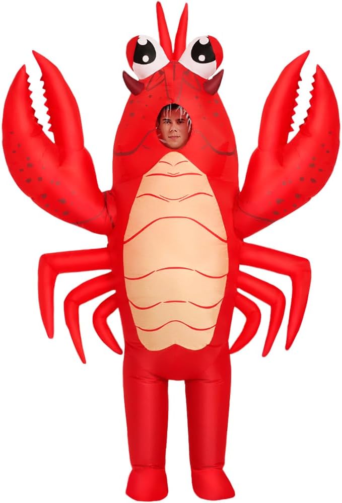 Inflatable Lobster Costume Adult, Inflatable Costume For Adult, Blow Up Crawfish Costumes Women/Men for Funny Party