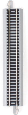 Trains 9" Straight Track 4PK NS Rail with Gray Roadbed HO Scale | Snap-Fit E-Z Track, 9” Straight Track (4/card)
