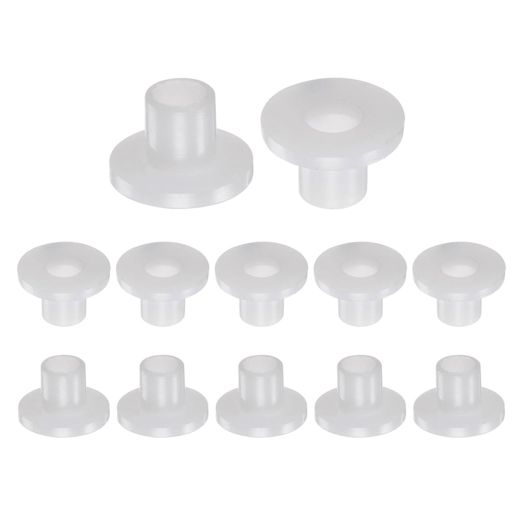 uxcell 12pcs Flanged Sleeve Bearings Plastic Bushings 6mm Bore x 8mm OD x 10mm Length Nylon Bushings, White