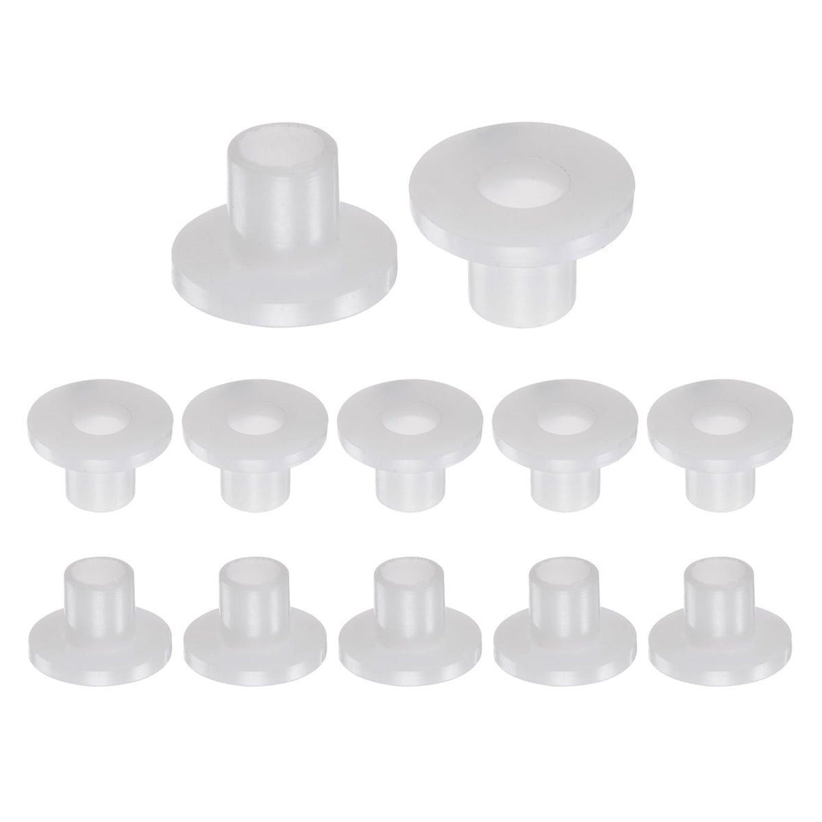 uxcell 12pcs Flanged Sleeve Bearings Plastic Bushings 6mm Bore x 8mm OD x 10mm Length Nylon Bushings, White