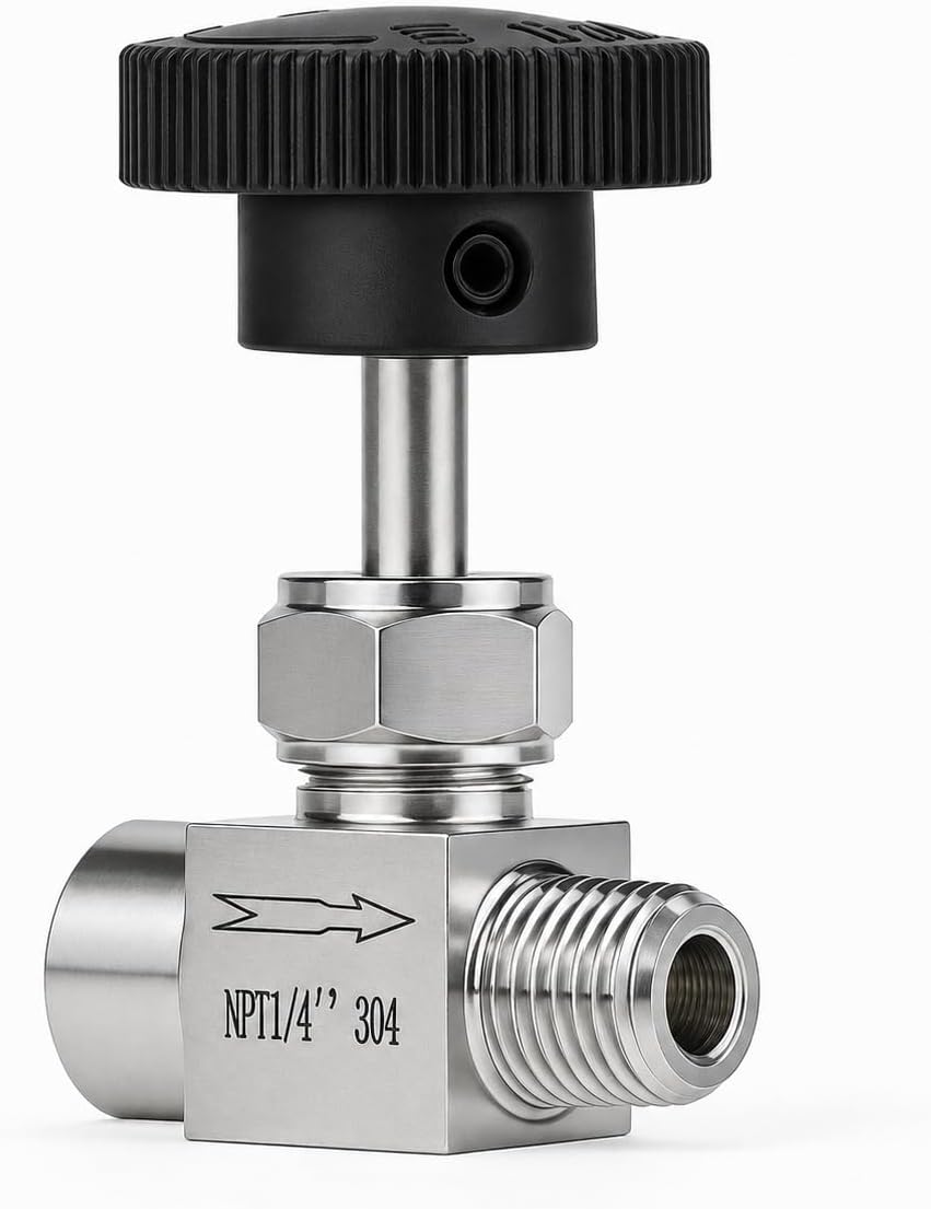 Angry Pony 1/4 NPT Needle Valve, Hydraulic Flow Control Valve, 900 PSI