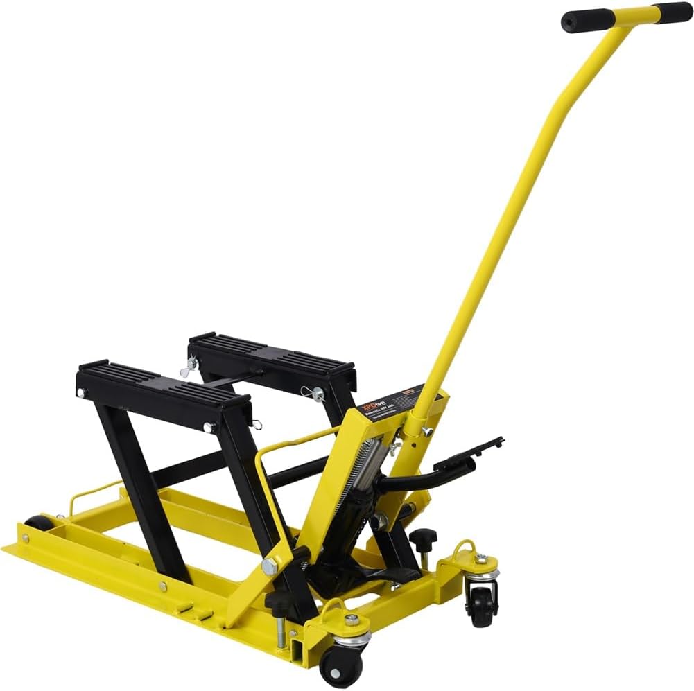 Hydraulic Motorcycle Lift Jack, 1500 LBS Capacity Foot-Operated Motorcycle Lift Table, ATV Scissor Lift Jack with
