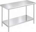 Stainless Steel Prep Table 30 x 48 Inches | NSF certified work table with adjustable undershelf for kitchen, garage