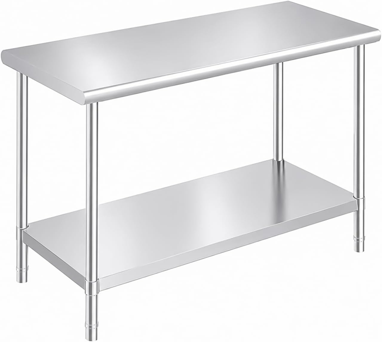 Stainless Steel Prep Table 30 x 48 Inches | NSF certified work table with adjustable undershelf for kitchen, garage