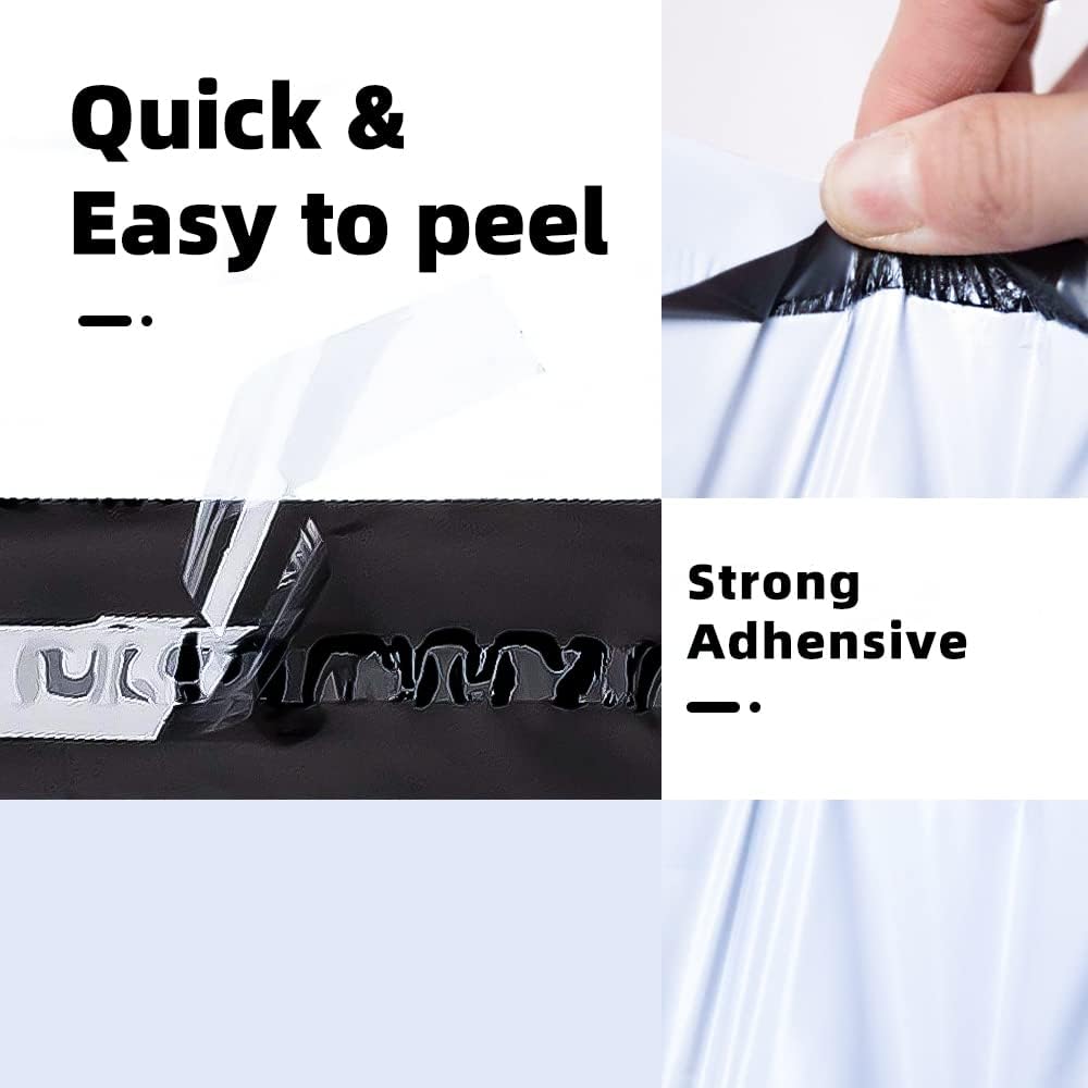 100 pcs 10x13 Inch White Poly Mailers Shipping Envelopes, Strong Adhesive Sealing, Waterproof, and Tear-resistant