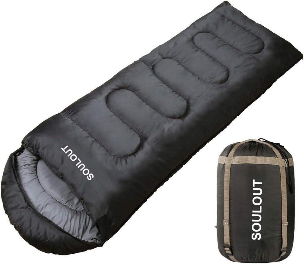 3-4 Season Sleeping Bag for Adults & Kids, Lightweight Warm Cold Weather Camping Bag with Waterproof Compression Sack