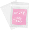 500 Pcs- 10" x 13" Clear Reclosable Zip Bags
