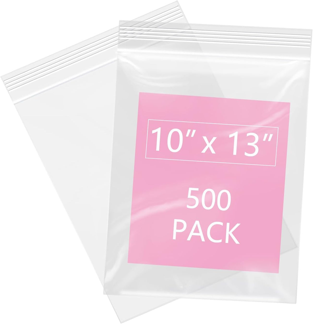 500 Pcs- 10" x 13" Clear Reclosable Zip Bags