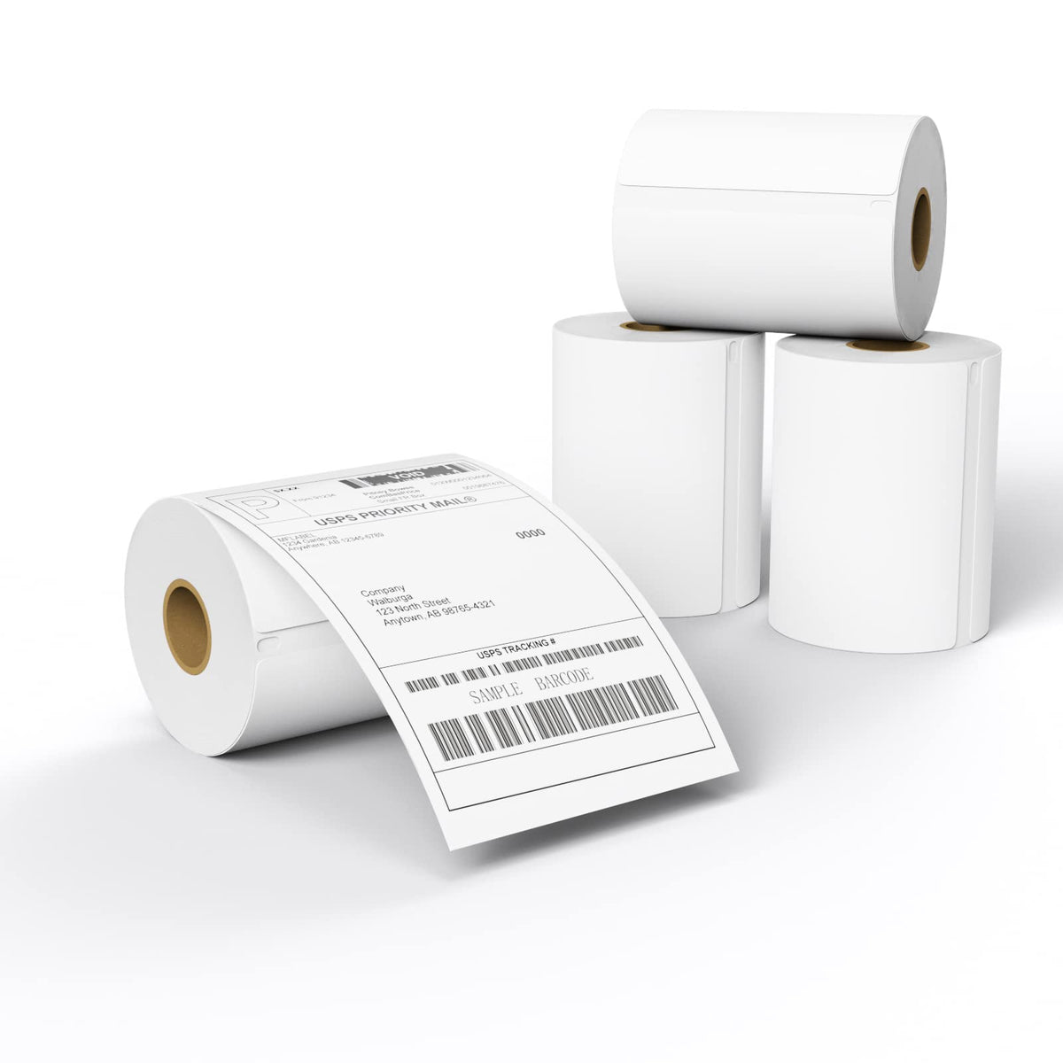 4x6 Direct Thermal Shipping Labels - 4 Rolls, 220 Labels/Roll, Perforated Postage Paper with Alignment Hole